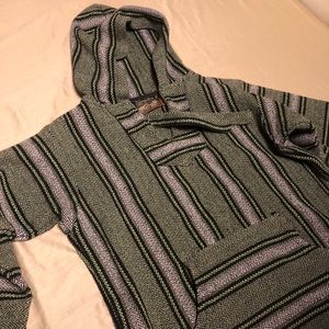 Green Mexican poncho jacket